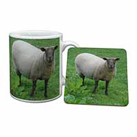 Sheep Intrigued by Camera Mug and Coaster Set