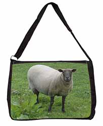 Sheep Intrigued by Camera Large Black Laptop Shoulder Bag School/College