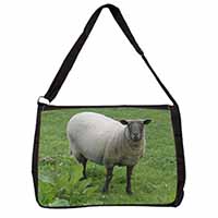 Sheep Intrigued by Camera Large Black Laptop Shoulder Bag School/College