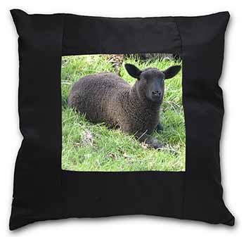 Black Lamb Black Satin Feel Scatter Cushion