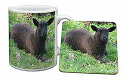 Black Lamb Mug and Coaster Set