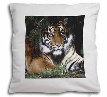 Bengal Tiger in Sunshade Soft White Velvet Feel Scatter Cushion