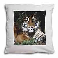 Bengal Tiger in Sunshade Soft White Velvet Feel Scatter Cushion