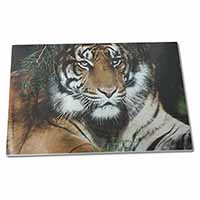 Large Glass Cutting Chopping Board Bengal Tiger in Sunshade