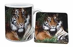 Bengal Tiger in Sunshade Mug and Coaster Set