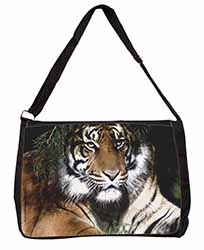 Bengal Tiger in Sunshade Large Black Laptop Shoulder Bag School/College