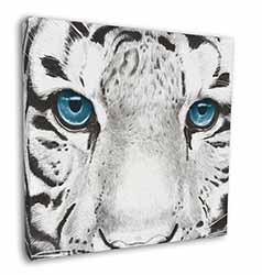 Siberian White Tiger Square Canvas 12"x12" Wall Art Picture Print