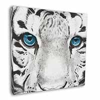 Siberian White Tiger Square Canvas 12"x12" Wall Art Picture Print