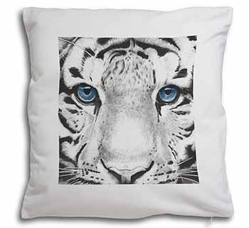 Siberian White Tiger Soft White Velvet Feel Scatter Cushion