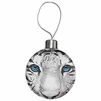 Siberian White Tiger Christmas Bauble