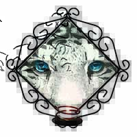 Siberian White Tiger Wrought Iron Wall Art Candle Holder