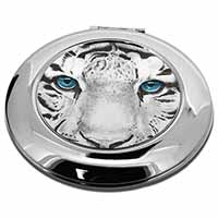 Siberian White Tiger Make-Up Round Compact Mirror