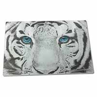 Large Glass Cutting Chopping Board Siberian White Tiger