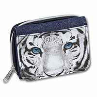 Siberian White Tiger Unisex Denim Purse Wallet