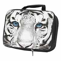 Siberian White Tiger Black Insulated School Lunch Box/Picnic Bag