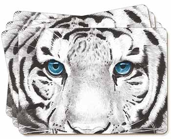 Siberian White Tiger Picture Placemats in Gift Box