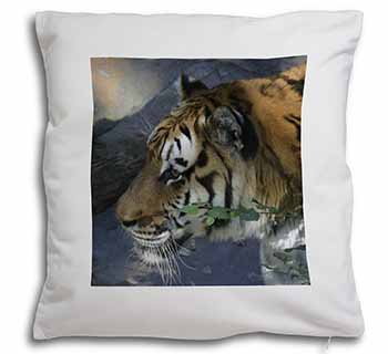 Bengal Night Tiger Soft White Velvet Feel Scatter Cushion
