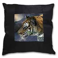 Bengal Night Tiger Black Satin Feel Scatter Cushion