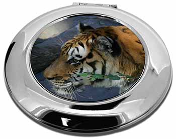 Bengal Night Tiger Make-Up Round Compact Mirror