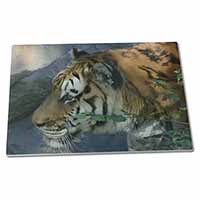 Large Glass Cutting Chopping Board Bengal Night Tiger
