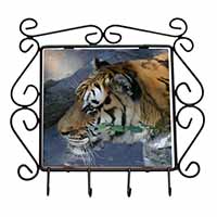 Bengal Night Tiger Wrought Iron Key Holder Hooks