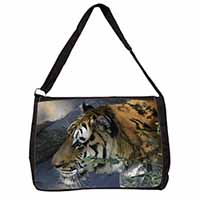 Bengal Night Tiger Large Black Laptop Shoulder Bag School/College