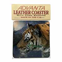 Bengal Night Tiger Single Leather Photo Coaster