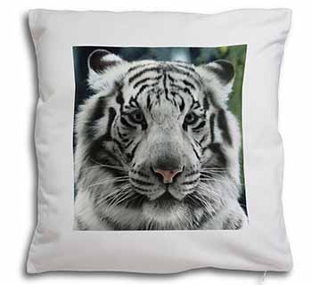 Siberian White Tiger Soft White Velvet Feel Scatter Cushion