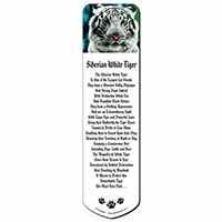 Siberian White Tiger Bookmark, Book mark, Printed full colour