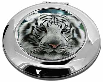 Siberian White Tiger Make-Up Round Compact Mirror