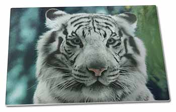 Large Glass Cutting Chopping Board Siberian White Tiger