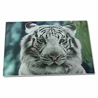 Large Glass Cutting Chopping Board Siberian White Tiger