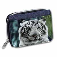 Siberian White Tiger Unisex Denim Purse Wallet