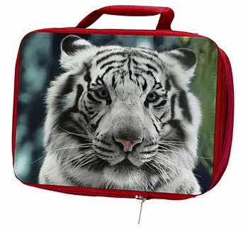 Siberian White Tiger Insulated Red School Lunch Box/Picnic Bag