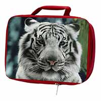 Siberian White Tiger Insulated Red School Lunch Box/Picnic Bag