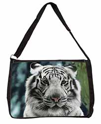 Siberian White Tiger Large Black Laptop Shoulder Bag School/College