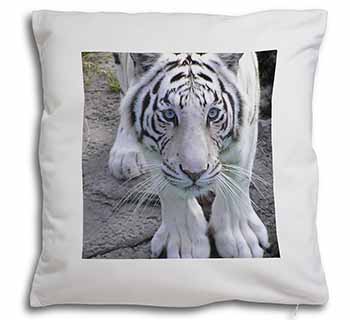 Siberian White Tiger Soft White Velvet Feel Scatter Cushion