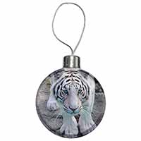 Siberian White Tiger Christmas Bauble