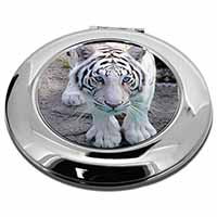 Siberian White Tiger Make-Up Round Compact Mirror