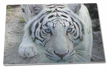 Large Glass Cutting Chopping Board Siberian White Tiger