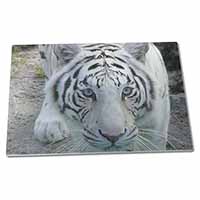 Large Glass Cutting Chopping Board Siberian White Tiger