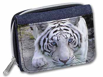 Siberian White Tiger Unisex Denim Purse Wallet