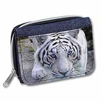 Siberian White Tiger Unisex Denim Purse Wallet