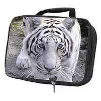 Siberian White Tiger Black Insulated School Lunch Box/Picnic Bag