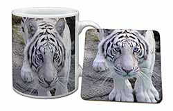 Siberian White Tiger Mug and Coaster Set