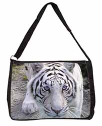 Siberian White Tiger Large Black Laptop Shoulder Bag School/College