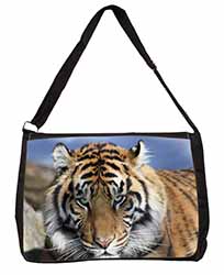 Bengal Tiger Large Black Laptop Shoulder Bag School/College