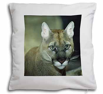 Stunning Big Cat Cougar Soft White Velvet Feel Scatter Cushion