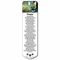 Stunning Big Cat Cougar Bookmark, Book mark, Printed full colour