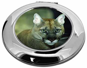 Stunning Big Cat Cougar Make-Up Round Compact Mirror
